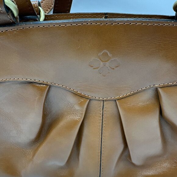 Patricia Nash Macellara Oval Satchel Shoulder Bag Tan Heritage - Picture 4 of 16